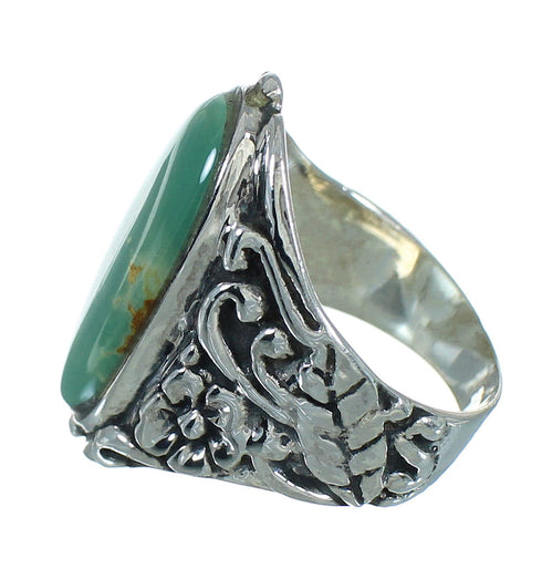 Authentic Sterling Silver Turquoise Flower Ring Size 6-1/2 RX87292